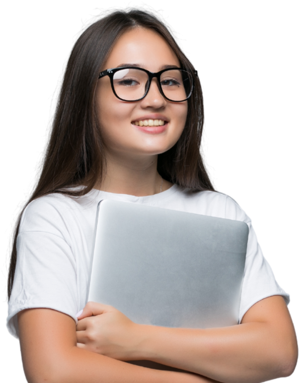 Postgraduate student working on an assignment with online help on a laptop