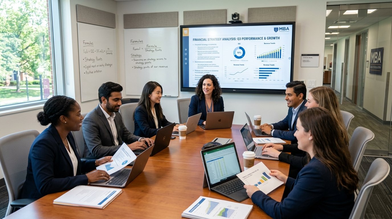 MBA Business Students in Executive Conference Room